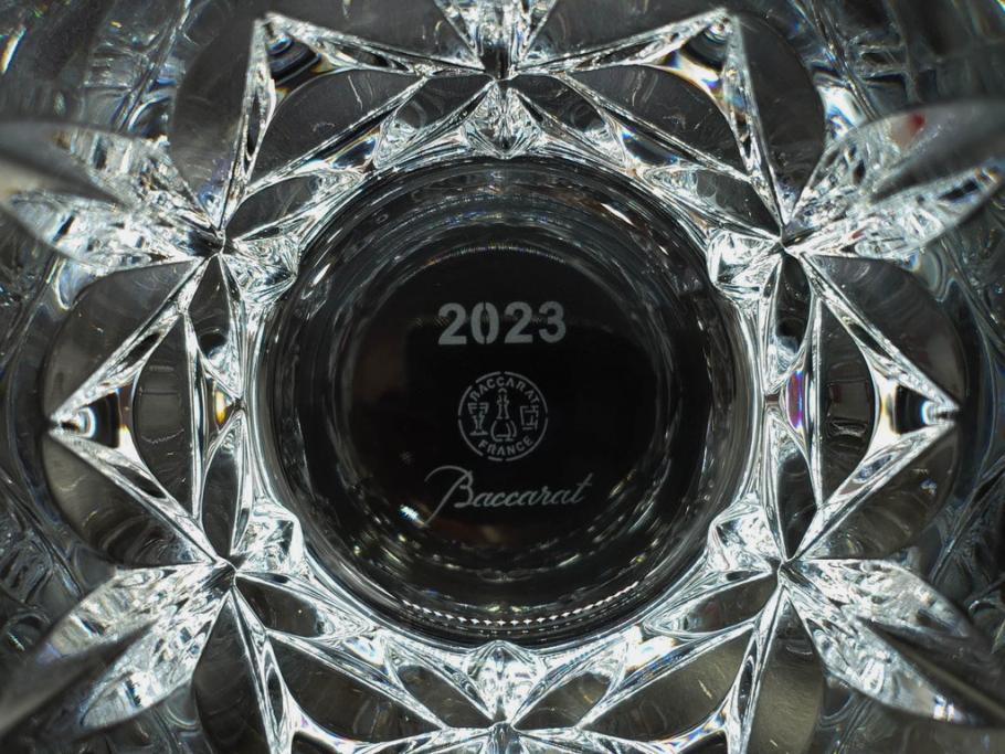未使用　フランス　Baccarat　バカラ　エクラ(Eclat)　The YEAR 2023　澄んだ輝きを放つイヤータンブラー2客セット(コップ、グラス、ロックグラス、フルレッドクリスタルガラス、共箱付き)(R-081680)