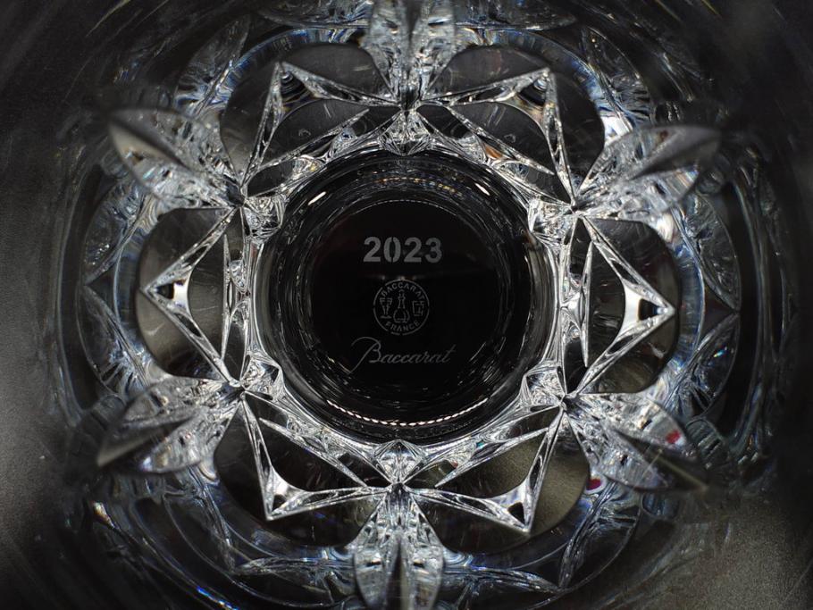 未使用　フランス　Baccarat　バカラ　エクラ(Eclat)　The YEAR 2023　澄んだ輝きを放つイヤータンブラー2客セット(コップ、グラス、ロックグラス、フルレッドクリスタルガラス、共箱付き)(R-081680)