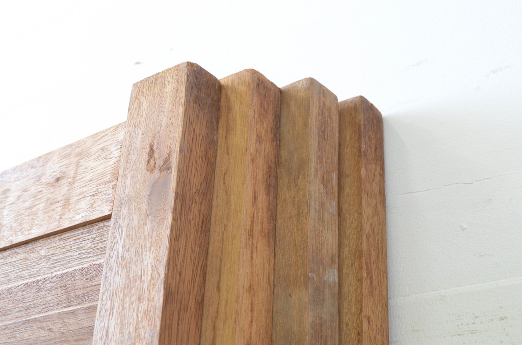 アンティーク建具　木の温もりを感じるルーバー4枚セット(引き戸、ジャロジー戸、雨戸、木製)(R-067541)