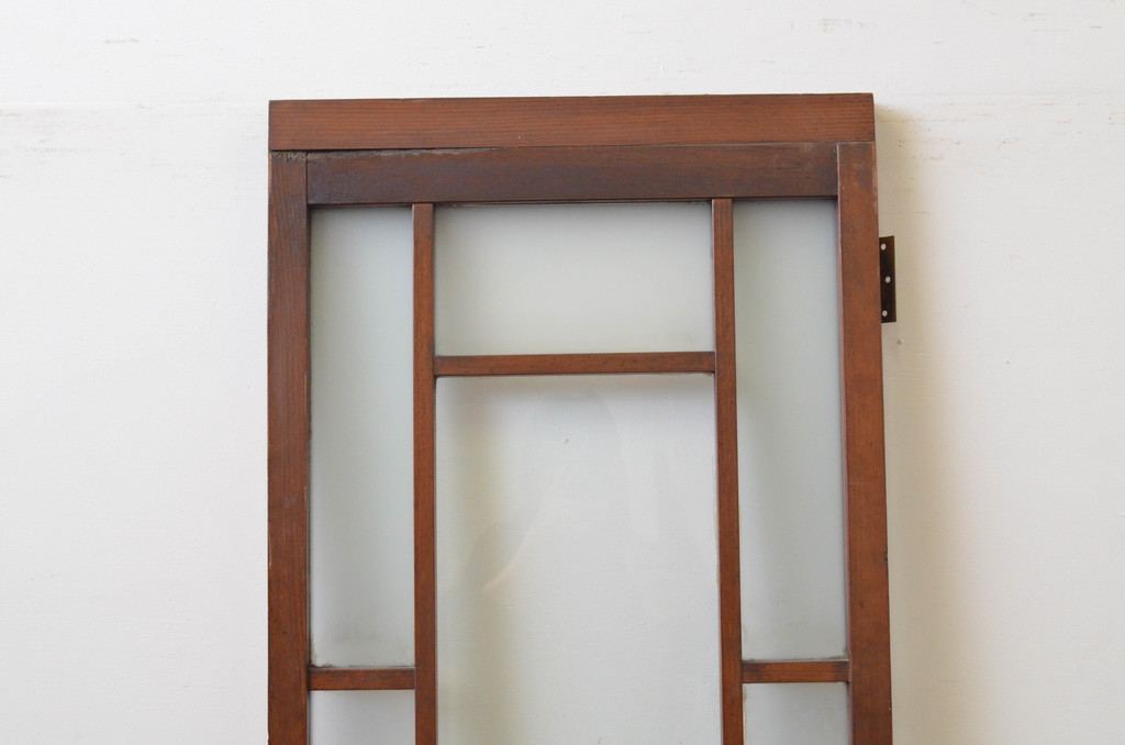 アンティーク建具　大正ロマンテイストのお部屋作りにおすすめなガラス扉1枚(木製扉、ドア)(R-067543)