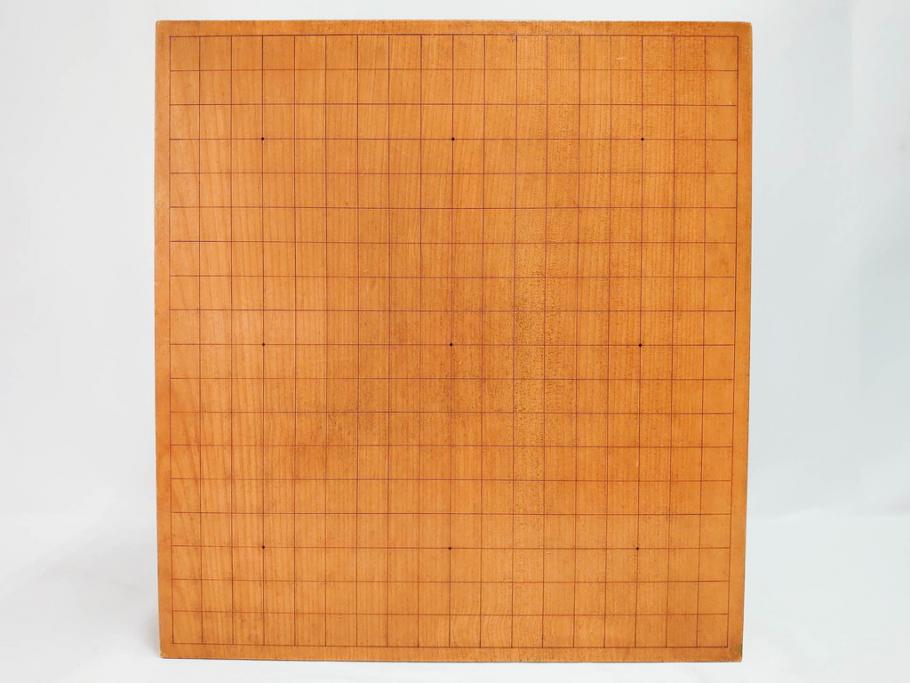 昭和2年　戦前　大正　前澤　日蓮　書付　使い込まれた風合いが魅力の碁盤(囲碁盤、足付、木製、カバー付)(R-081688)