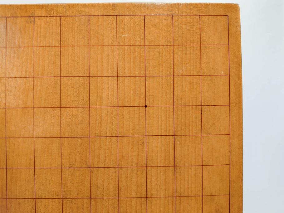 昭和2年　戦前　大正　前澤　日蓮　書付　使い込まれた風合いが魅力の碁盤(囲碁盤、足付、木製、カバー付)(R-081688)