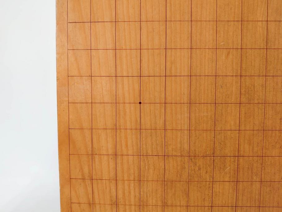 昭和2年　戦前　大正　前澤　日蓮　書付　使い込まれた風合いが魅力の碁盤(囲碁盤、足付、木製、カバー付)(R-081688)