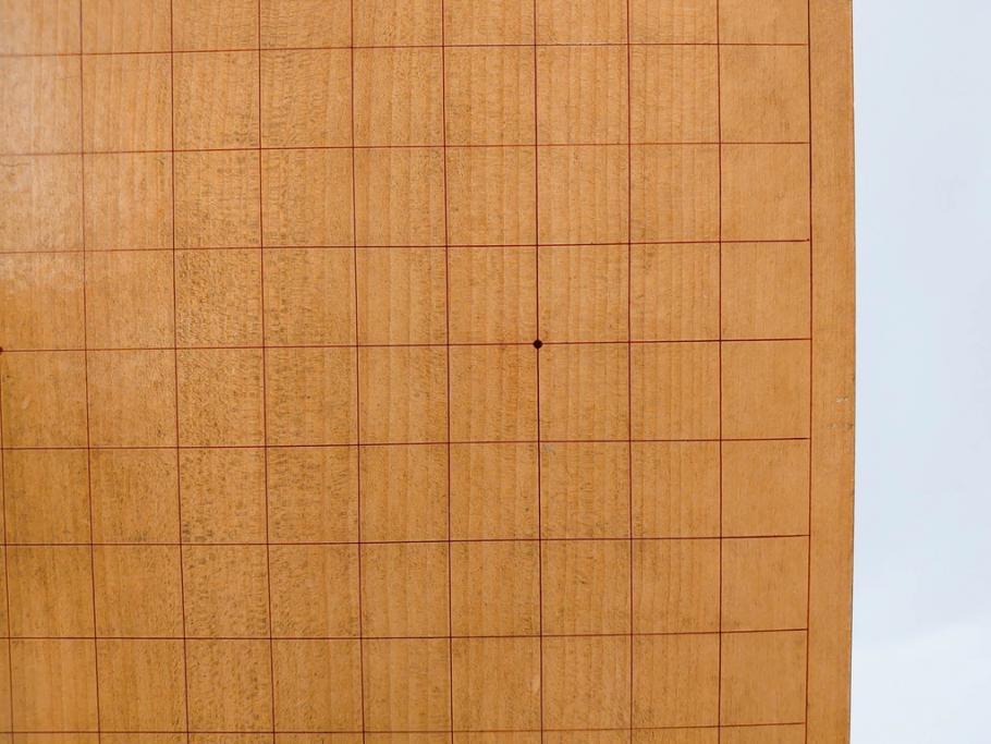 昭和2年　戦前　大正　前澤　日蓮　書付　使い込まれた風合いが魅力の碁盤(囲碁盤、足付、木製、カバー付)(R-081688)