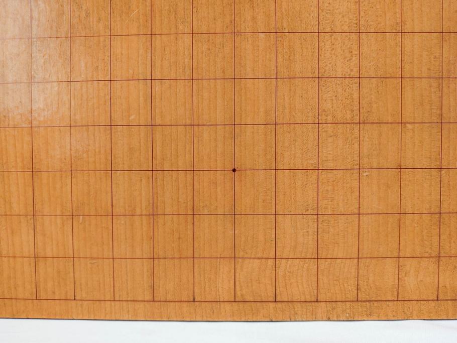 昭和2年　戦前　大正　前澤　日蓮　書付　使い込まれた風合いが魅力の碁盤(囲碁盤、足付、木製、カバー付)(R-081688)