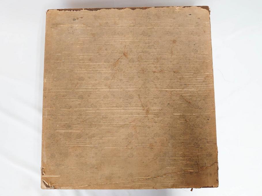 昭和2年　戦前　大正　前澤　日蓮　書付　使い込まれた風合いが魅力の碁盤(囲碁盤、足付、木製、カバー付)(R-081688)