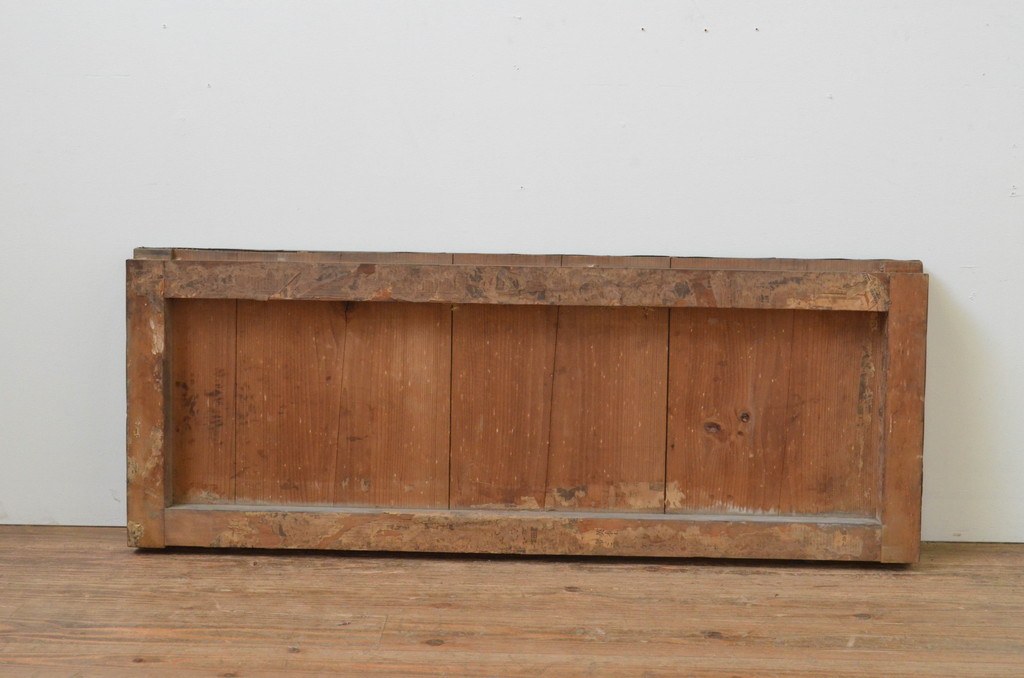 アンティーク建具　珍しい銅板張り!経年を感じさせる風合いが魅力の横長引き戸1枚(窓)(R-067568)