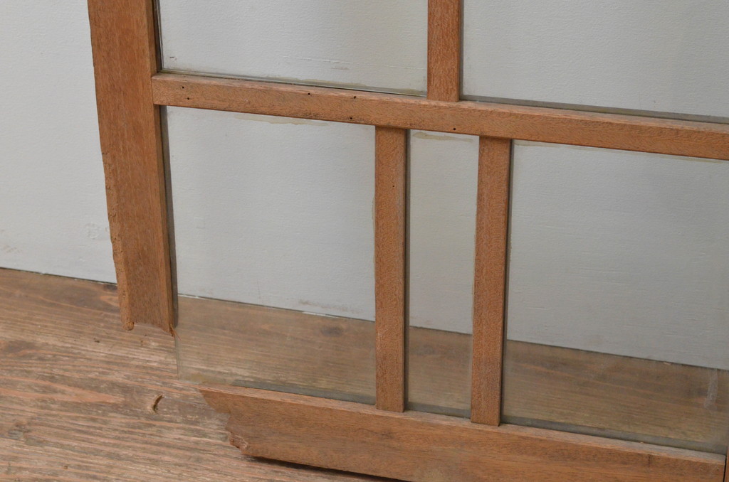 アンティーク建具　大正ロマンの空間を演出するガラス窓2枚セット(ガラス戸、引き戸)(R-067824)