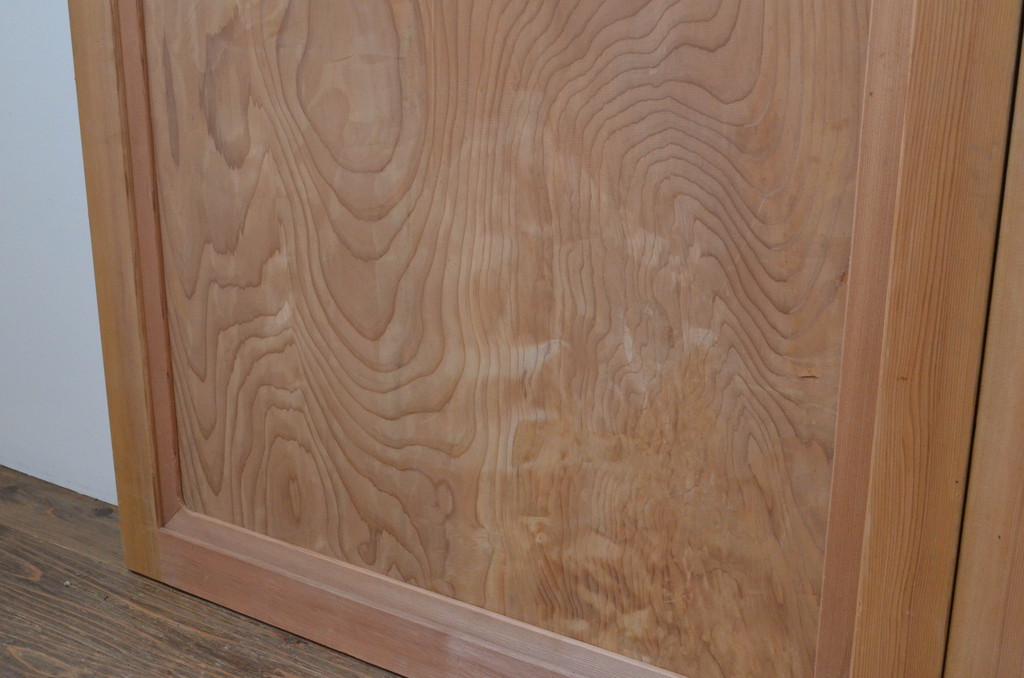 昭和レトロ　高級杉材　数寄屋で使われていた杉材一枚板の板戸窓3枚セット(建具、引き戸)(R-067557)