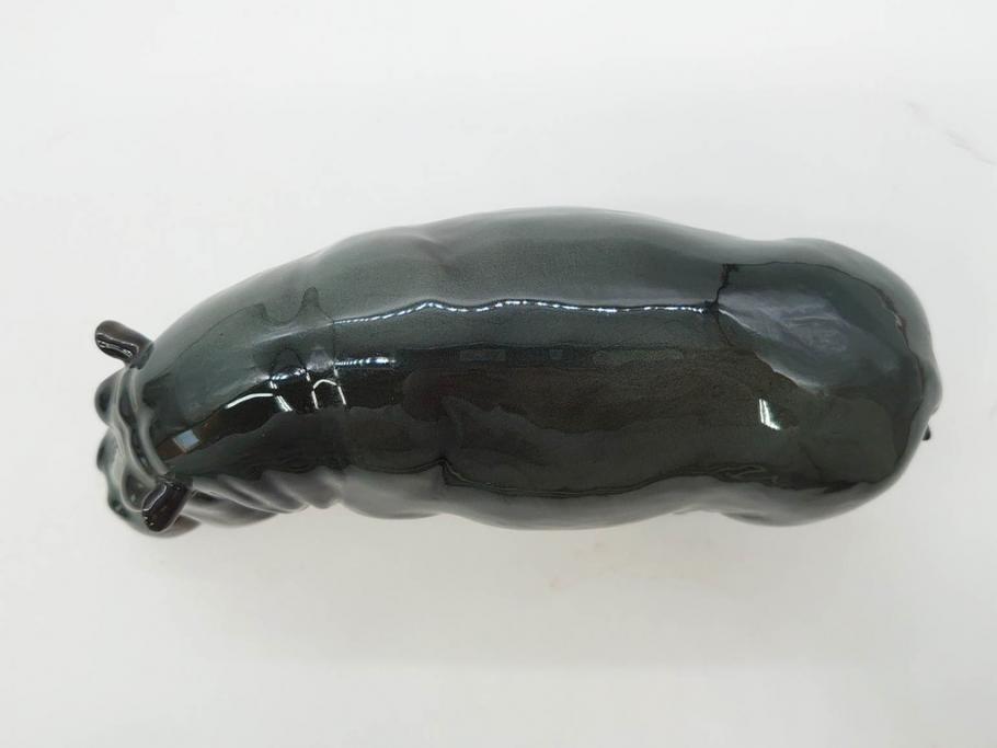 ドイツ　Goebel(ゲーベル)　Nymphenburg(ニンフェンブルグ)　カバ　生き生きとした造形が魅力のフィギュリン3点セット(動物、置物、オブジェ、ディスプレイ)(R-081868)