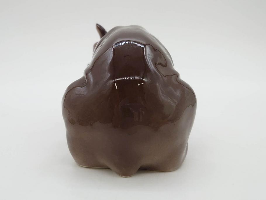 ドイツ　Goebel(ゲーベル)　Nymphenburg(ニンフェンブルグ)　カバ　生き生きとした造形が魅力のフィギュリン3点セット(動物、置物、オブジェ、ディスプレイ)(R-081868)
