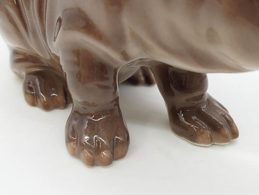ドイツ　Goebel(ゲーベル)　Nymphenburg(ニンフェンブルグ)　カバ　生き生きとした造形が魅力のフィギュリン3点セット(動物、置物、オブジェ、ディスプレイ)(R-081868)