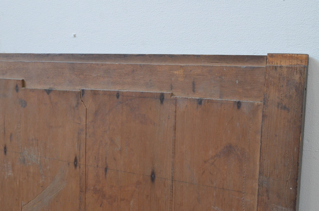アンティーク建具　杉材　和モダンな空間作りにおすすめな横桟の板戸窓2枚セット(引き戸)(R-067785)