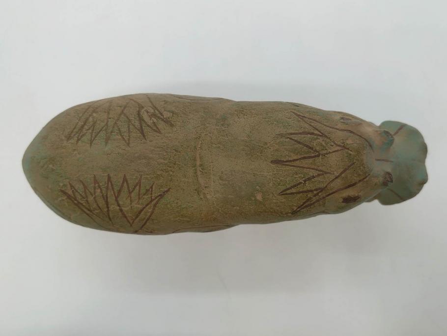 イギリス　BMP(大英博物館?)　カバ　存在感のある置物3点セット(青いカバ、エジプト、動物、アニマル、オブジェ、ディスプレイ)(R-081871)