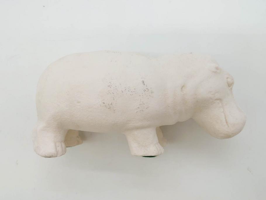 イギリス　BMP(大英博物館?)　カバ　存在感のある置物3点セット(青いカバ、エジプト、動物、アニマル、オブジェ、ディスプレイ)(R-081871)
