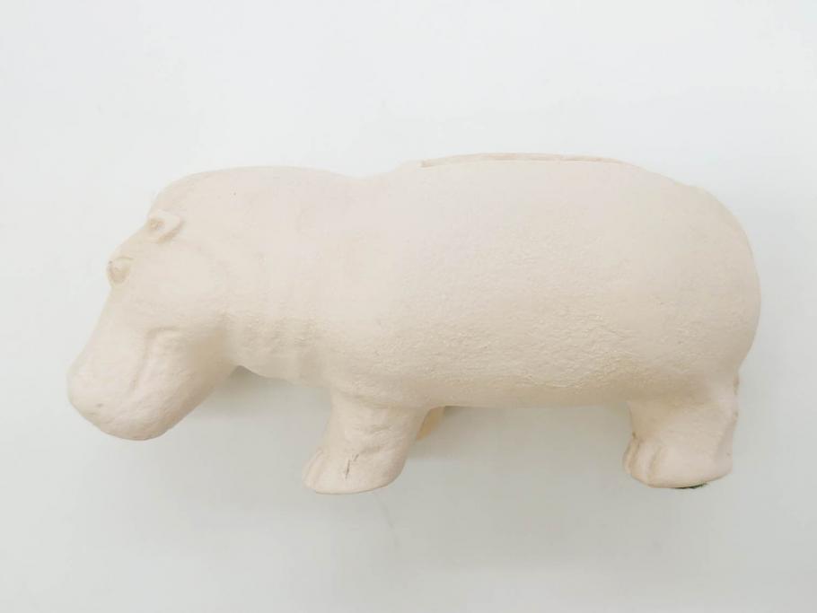イギリス　BMP(大英博物館?)　カバ　存在感のある置物3点セット(青いカバ、エジプト、動物、アニマル、オブジェ、ディスプレイ)(R-081871)