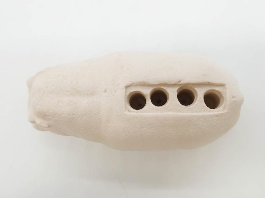 イギリス　BMP(大英博物館?)　カバ　存在感のある置物3点セット(青いカバ、エジプト、動物、アニマル、オブジェ、ディスプレイ)(R-081871)