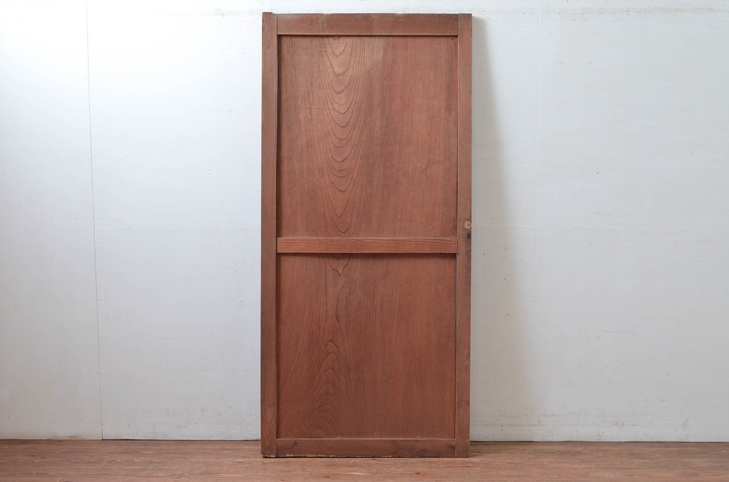 アンティーク建具 枠檜(ヒノキ)材 鏡板欅(ケヤキ)材一枚板