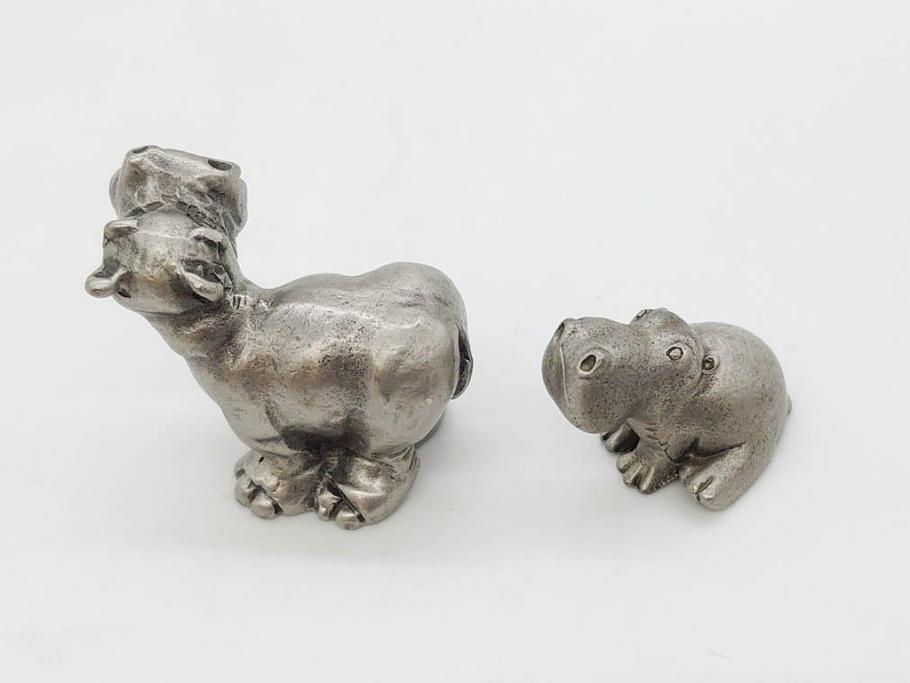 Hudson(ハドソン)　錫　925　アクセサリー　色々なデザインが楽しめるカバ小物29点セット(動物、アニマル、ピューター、ピアス、カフス、ネックレス、ブローチ、コルク栓、キーホルダー、置物、オブジェ、ディスプレイ)(R-081874)