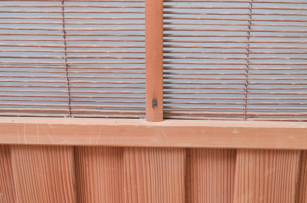 アンティーク建具　腰板無双付き!涼しげで情緒あふれる夏戸1枚(引き戸、簾戸、簀戸、葭戸、すど、夏障子)(R-080977)