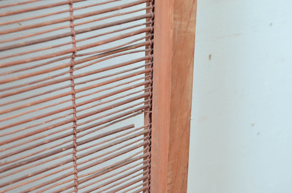 アンティーク建具　腰板無双付き!涼しげで情緒あふれる夏戸1枚(引き戸、簾戸、簀戸、葭戸、すど、夏障子)(R-080977)