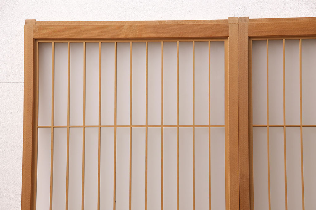アンティーク建具　片面ガラス　和モダンな雰囲気づくりにおすすめの組子入り書院戸4枚セット(窓、引き戸、ガラス戸)(R-048850)