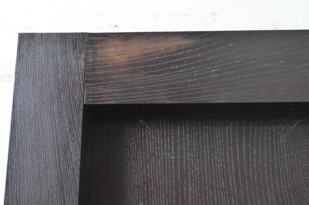 アンティーク建具　総欅(ケヤキ)材　古い木味や金具が時代の流れを感じる蔵戸1枚(引き戸、玄関戸)(R-080987)
