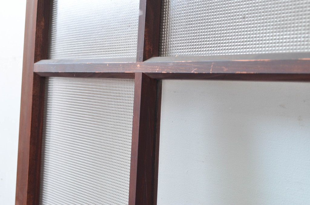 アンティーク建具　レトロな佇まいが魅力的な扉1枚(ドア、木製扉、ガラス扉)(R-081019)