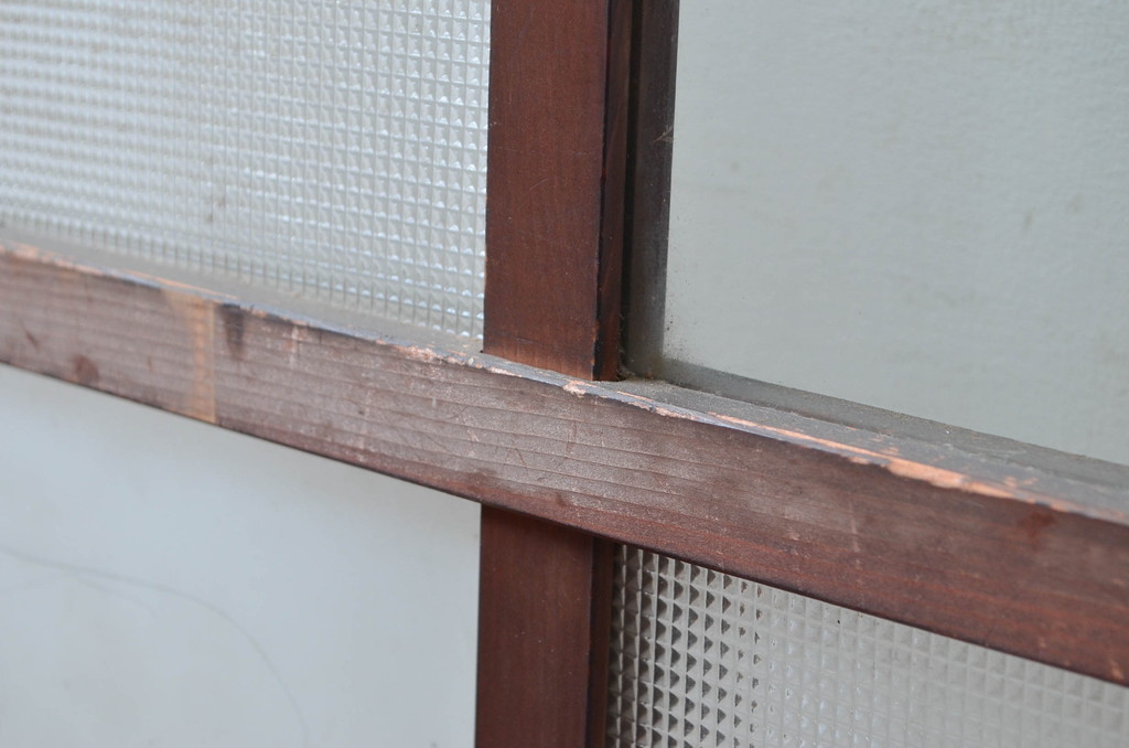 アンティーク建具　レトロな佇まいが魅力的な扉1枚(ドア、木製扉、ガラス扉)(R-081019)
