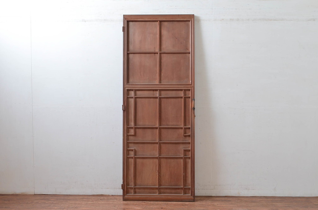 アンティーク建具　高級　特注品!!　上手物　凝ったデザインが目を惹かれる扉1枚(ドア、木製扉)(R-081021)