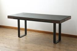 中古　ビーナ(bina)　グラハム(GRAHAM DINING TABLE)　アスプルンド(ASPLUND)取り扱い　味わいのある古材を使用したダイニングテーブル(2人掛け、4人掛け、食卓、作業台、サスティナビリティ)(定価約25万円)(R-065133)