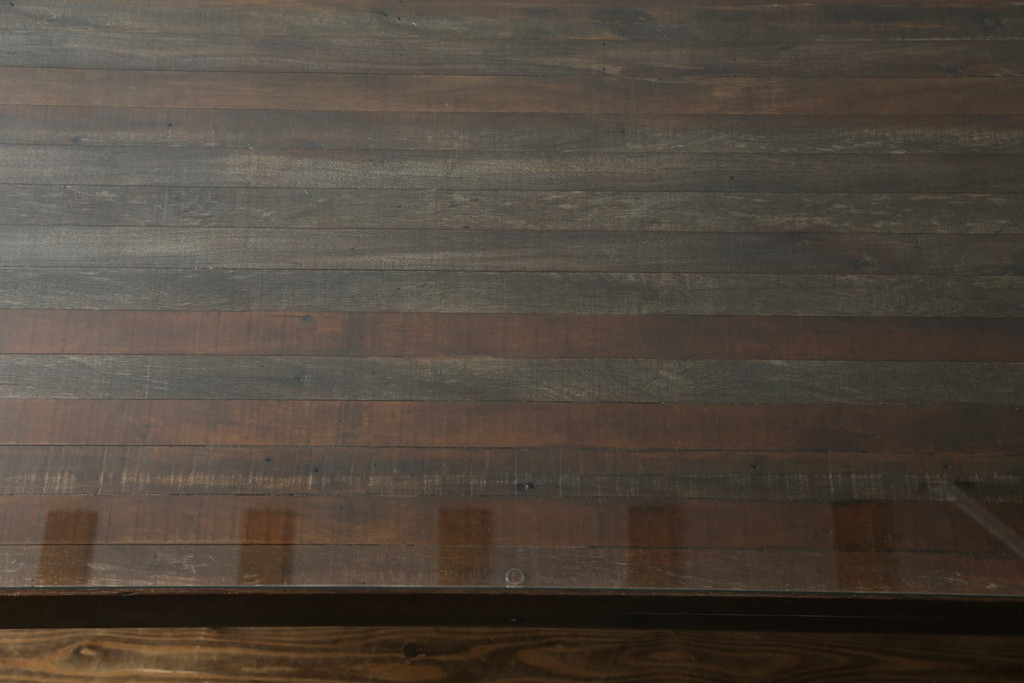 中古　ビーナ(bina)　グラハム(GRAHAM DINING TABLE)　アスプルンド(ASPLUND)取り扱い　味わいのある古材を使用したダイニングテーブル(2人掛け、4人掛け、食卓、作業台、サスティナビリティ)(定価約25万円)(R-065133)