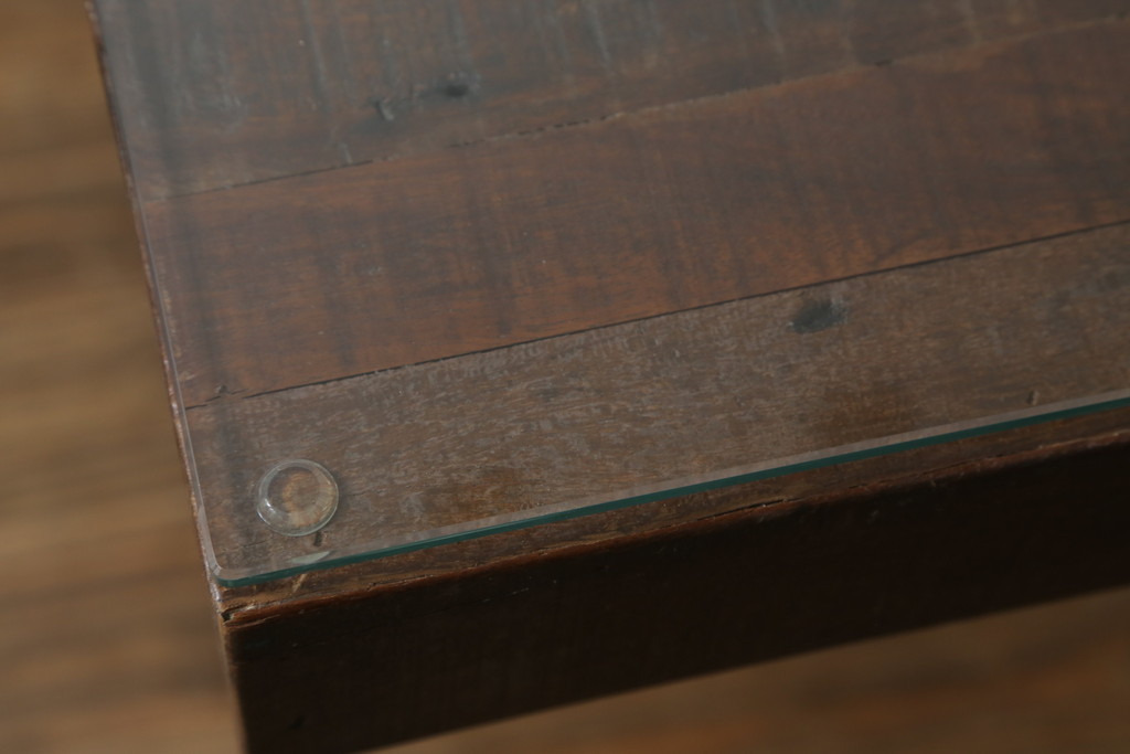 中古　ビーナ(bina)　グラハム(GRAHAM DINING TABLE)　アスプルンド(ASPLUND)取り扱い　味わいのある古材を使用したダイニングテーブル(2人掛け、4人掛け、食卓、作業台、サスティナビリティ)(定価約25万円)(R-065133)