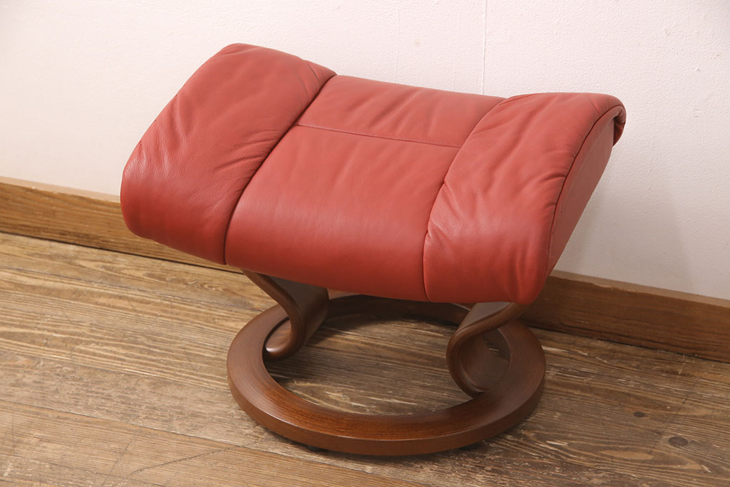 中古　EKORNES(エコーネス)　本革　オットマン付き　ストレスレス レノ クラシック(M)(アームチェア、リクライニングチェア、椅子)(定価約37万9千円)(R-050810)