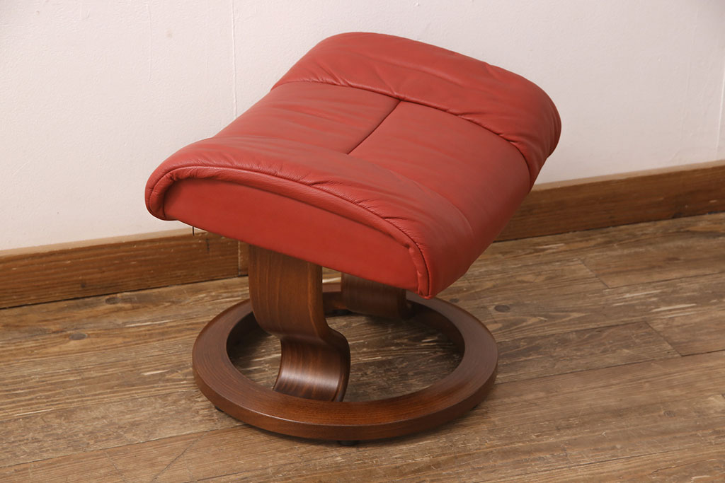 中古　EKORNES(エコーネス)　本革　オットマン付き　ストレスレス レノ クラシック(M)(アームチェア、リクライニングチェア、椅子)(定価約37万9千円)(R-050810)