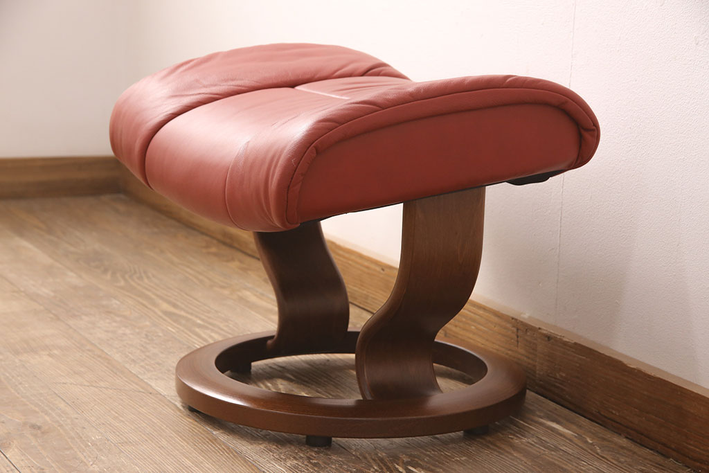 中古　EKORNES(エコーネス)　本革　オットマン付き　ストレスレス レノ クラシック(M)(アームチェア、リクライニングチェア、椅子)(定価約37万9千円)(R-050810)