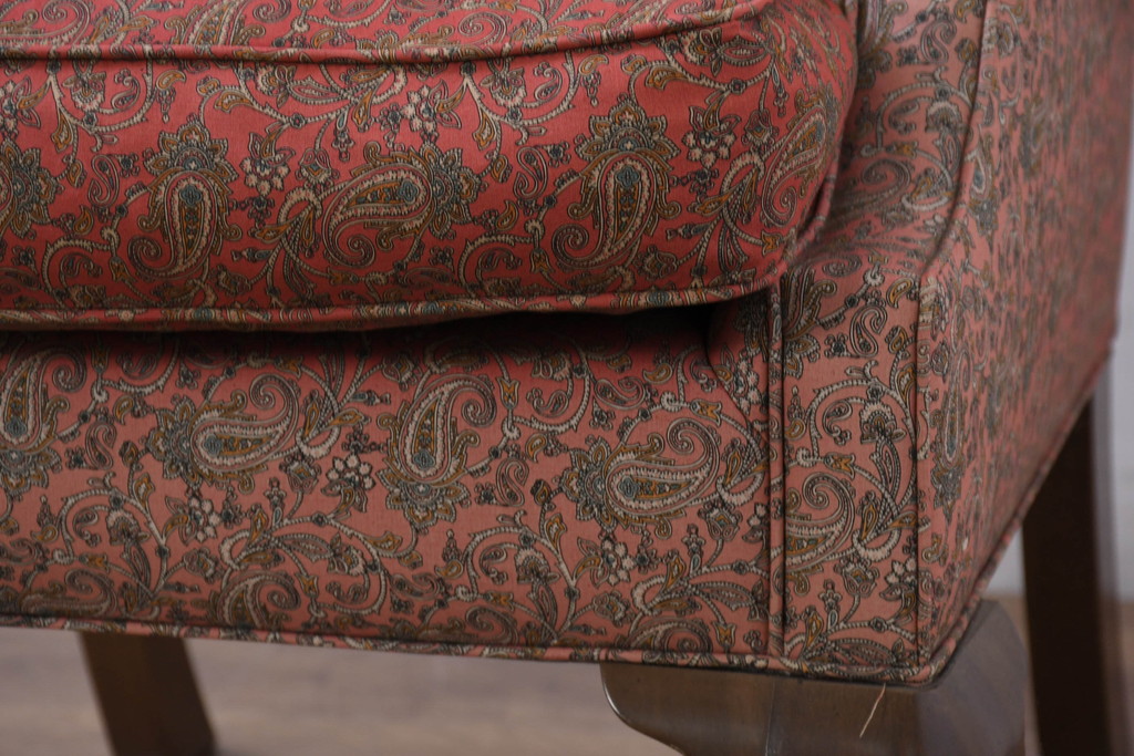 アメリカビンテージ　激レア!!幻の逸品　Ralph Lauren Home(ラルフローレン ホーム)　退色あり　クラシカルな雰囲気漂うウィングバックチェア(ウイングバックチェア、ラウンジチェア、一人掛けチェア、1人掛け、1P、ヴィンテージ)(定価約130万円)(R-081798)