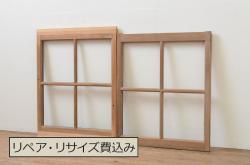 アンティーク建具　栗材　檜(ヒノキ)材　和の空間を高めるシンプルな格子蔵戸1枚(格子戸、玄関戸、引き戸)(R-069025)