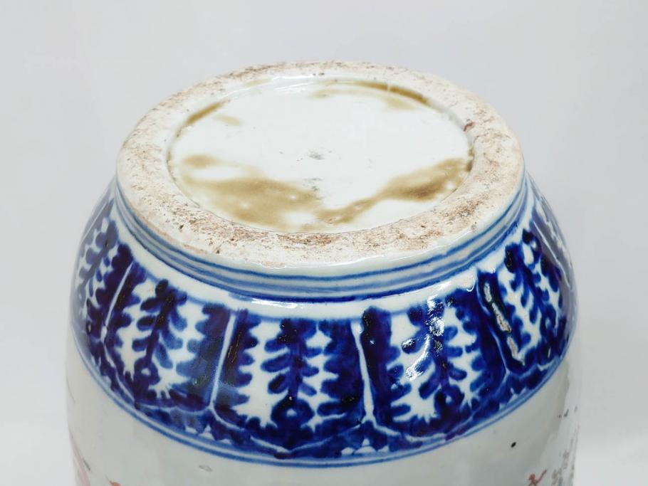 江戸～明治期　古伊万里　錦地　色絵　高さ 約57cm　華麗な色付が美しい花瓶(松、菊、花鳥、鳳凰、人物、風景、獅子、花生、花入、花器、金彩、二尺、共箱付)(R-081878)