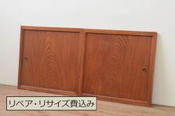 和製アンティーク　新潟県産　総ケヤキ材(欅)　一枚板　厚手　立派な佇まいが存在感抜群の蔵戸1枚(玄関戸、引き戸、建具)(R-062075)