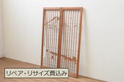 アンティーク建具　大正ロマン　レトロな空間作りにおすすめなガラス戸4枚セット(引き戸)(R-067536)