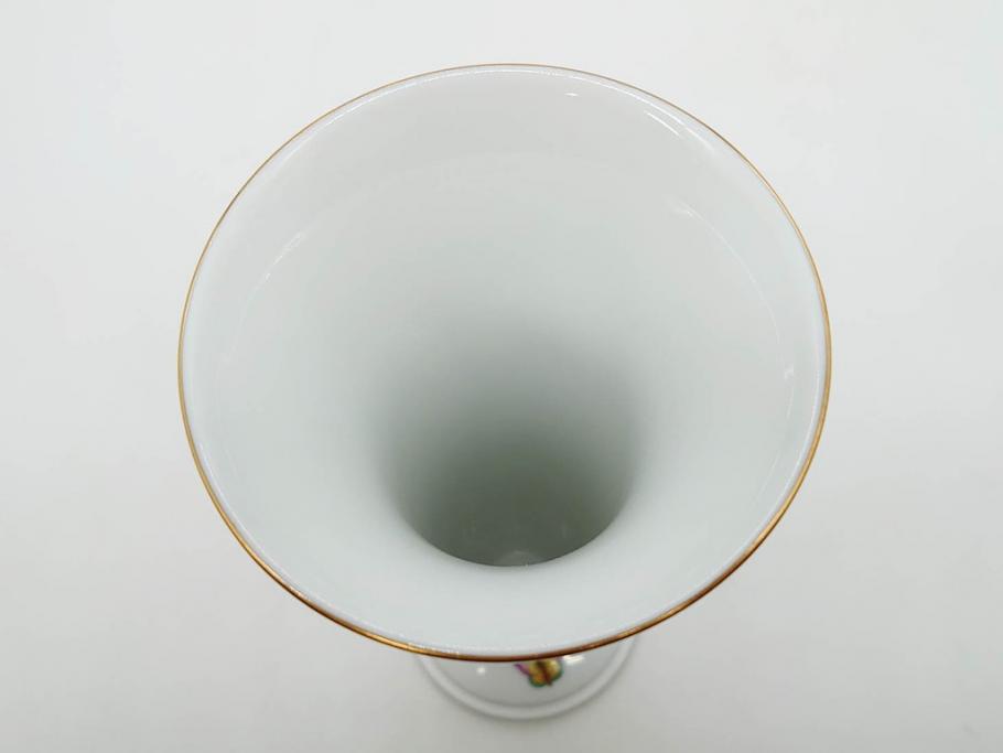 ヘレンド　ハンガリー　HEREND HVNGARY　ヴィクトリア・ブーケ　高さ 約22cm　気品を感じるフラワーベース(蝶、ちょう、花瓶、花入、花生、花器、金彩、ハンドペイント)(R-081879)