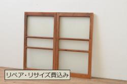 アンティーク建具　大正ロマン　ノスタルジックな空間を演出するガラス窓4枚セット(引き戸、ガラス戸)(R-078715)