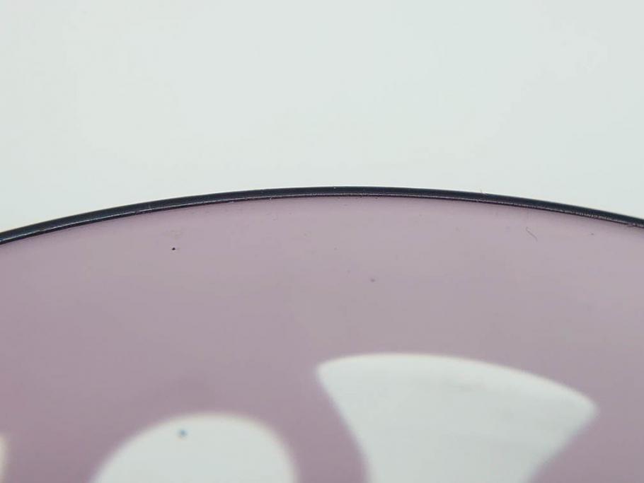 昭和初期　色被せ　切子　紫　上品な色合いが美しいグラス4客セット(デザートカップ、氷コップ、硝子、ガラス)(R-075652)