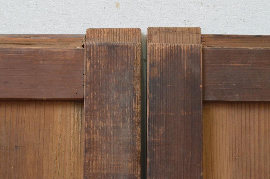 アンティーク建具　杉材　和モダンな空間を演出する板戸窓2枚セット(引き戸)(R-067942)