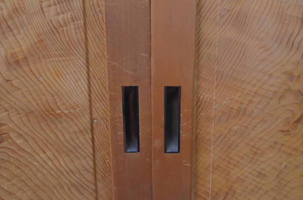 ビンテージ建具　杉材一枚板　数寄屋で使われていた高級板戸窓4枚セット(引き戸、ヴィンテージ)(R-067946)