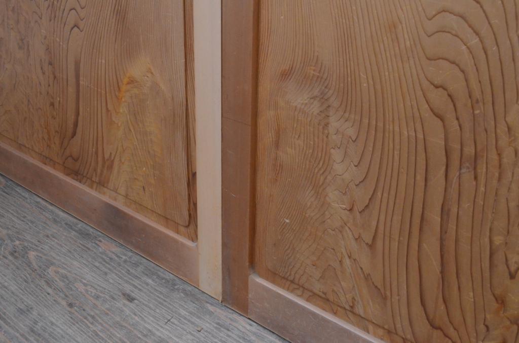 ビンテージ建具　杉材一枚板　数寄屋で使われていた高級板戸窓4枚セット(引き戸、ヴィンテージ)(R-067946)