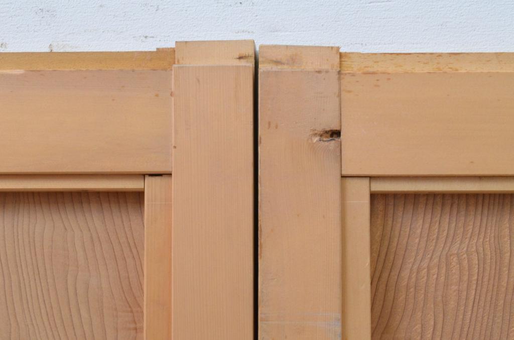 ビンテージ建具　杉材一枚板　数寄屋で使われていた高級板戸窓4枚セット(引き戸、ヴィンテージ)(R-067946)