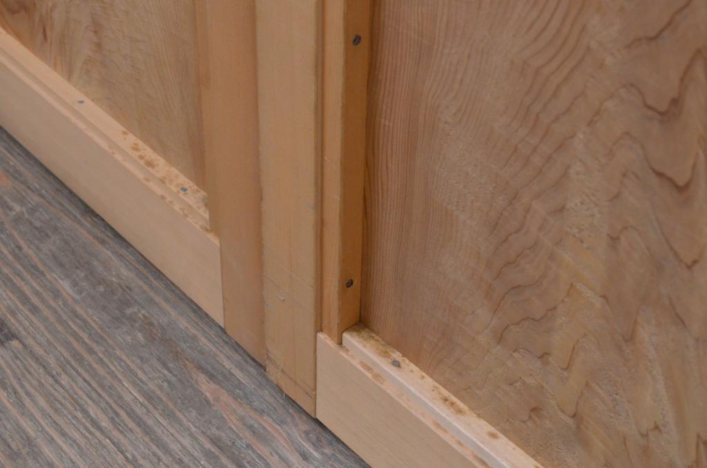 ビンテージ建具　杉材一枚板　数寄屋で使われていた高級板戸窓4枚セット(引き戸、ヴィンテージ)(R-067946)