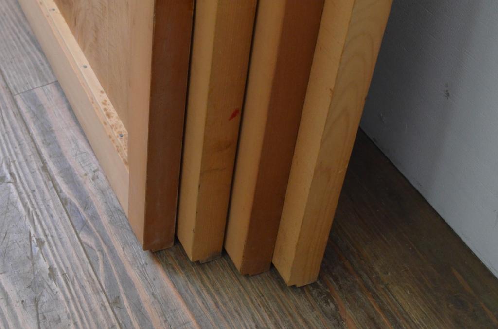 ビンテージ建具　杉材一枚板　数寄屋で使われていた高級板戸窓4枚セット(引き戸、ヴィンテージ)(R-067946)
